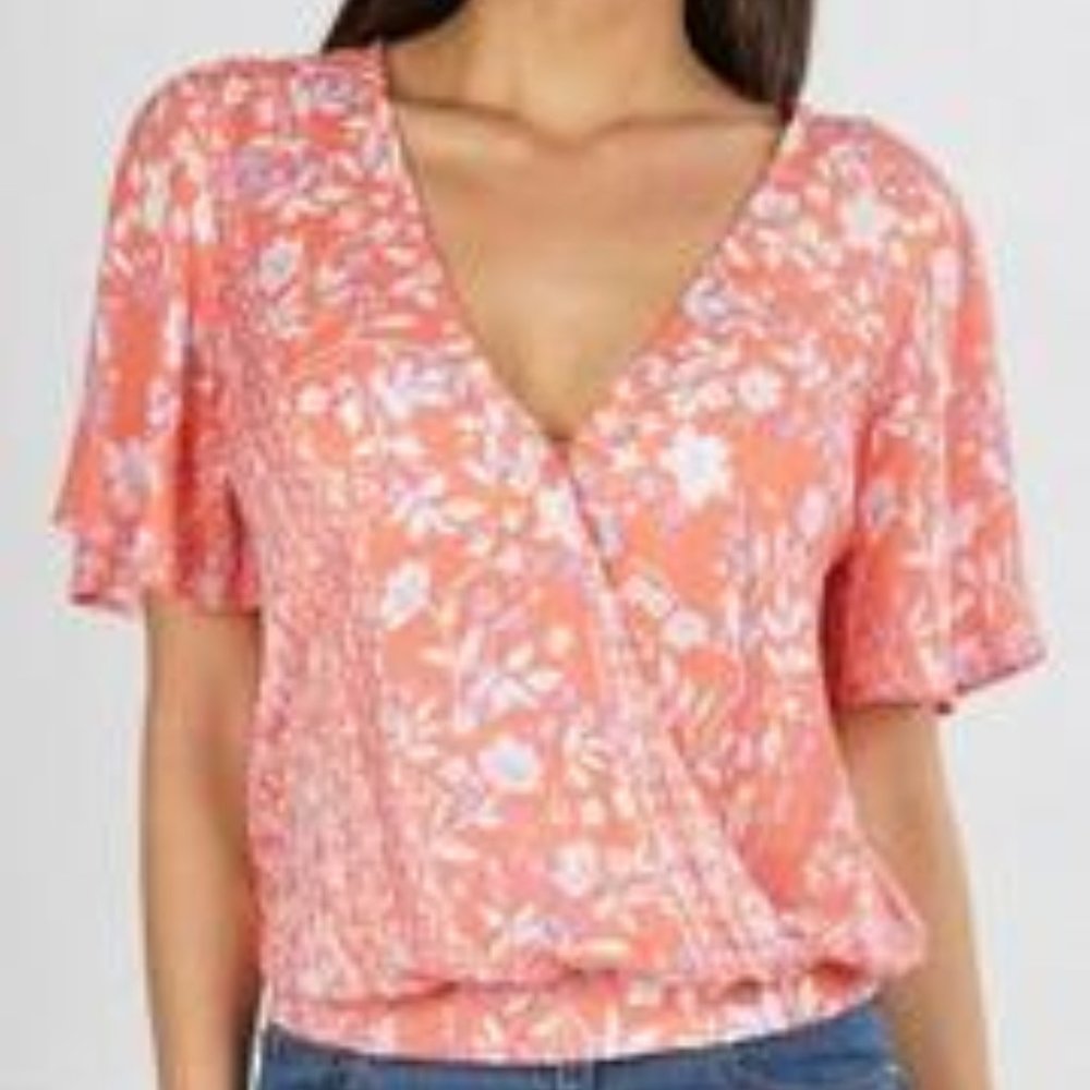 NWT Lovestitch floral surplice top